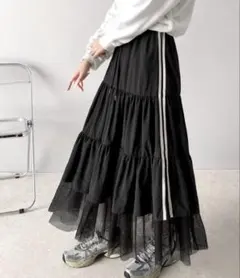 クラシカルエルフ ナイロンチュールティアード ロングスカート