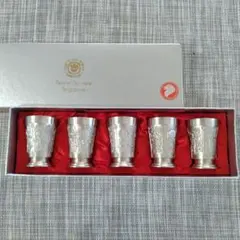 シンガポール製 錫製カップ 5個セット