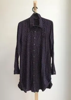《即日発送》#ネイビー赤水玉模様長袖シャツ