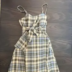 ロングワンピース チェック柄