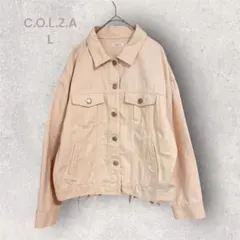 C.O.L.Z.A コルザ　白デニムジャケット　編み込みリボン　大人ガーリー