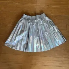 オーロラ　シルバー プリーツスカート ウエストゴム付き　WASK