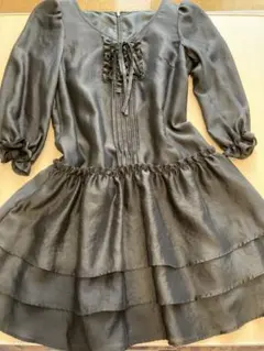 JILLSTUART ミニワンピース フリル付き　ブラック