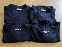 UNIQLO U エアリズムコットンオーバーサイズTシャツ ブラック 4枚セット