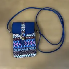 スマホショルダーバッグ 青