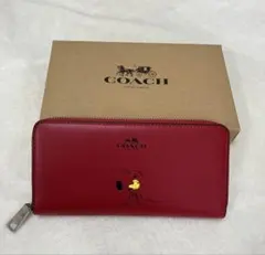 COACH 未使用 F53773 スヌーピー コラボ ウッドストック 赤