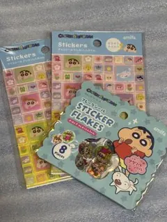 セリア　クレヨンしんちゃん タイルシール・おはじきシール　まとめ売り