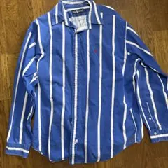 Ralph Lauren 青白ストライプシャツ XT