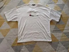 バラ刺繍 オーバーサイズ Tシャツ 화이트
