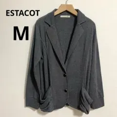 ESTACOT エスタコット カーディガン カジュアル シンプル グレー M