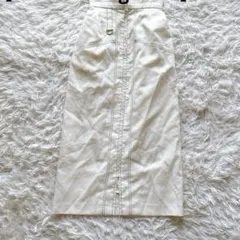 【Maglie par ef de】タイトスカート(5)ホワイト 麻混 日本製のサムネイル