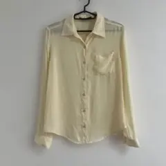 シースルーシャツ　シャツカラー　フリーサイズ