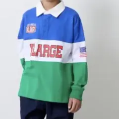 XLARGE ラガーシャツ　90cm 青/白/緑　未開封のサムネイル