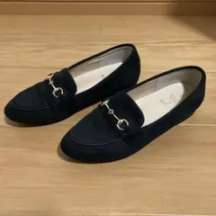 ROPE PICNIC PASSAGE ブラックスエード ローファー24.5cm