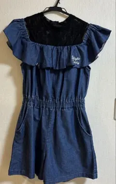 デニムオフショルダーオーバーオール