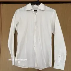 Heart Made Shirts ホワイト 長袖 ボタンシャツ 11号 襟付き
