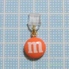 Type-C コネクタカバー m&m's チョコ オレンジ ハンドメイドのサムネイル