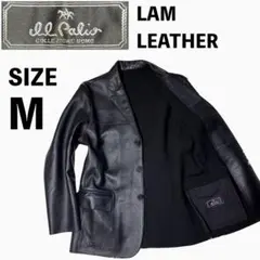 バラージュ　至宝の艶黒レザーテーラードジャケット　M ラムレザー