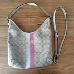 COACH ヘリテージ シグネチャー ストライプ コンバーチブル ホーボー