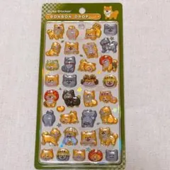 ボンボンドロップシール　和柄　しば犬　芝犬