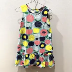 marimekko 花柄 ノースリーブワンピース 104/4Y