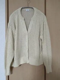 URBAN RESEARCH DOORS 透かし柄 キーネック カーディガン