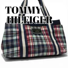 TOMMY HILFIGER トートバッグ チェック柄 マルチカラー 大容量