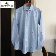 ETRO エトロ ペイズリー×ストライプ×コットンクモ L/Sシャツ イタリア製のサムネイル