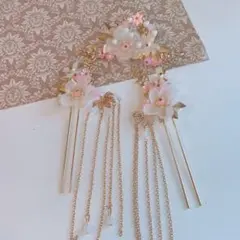 ①パーティーアクセ　結婚式　和装　ヘアピン　パール　ヘアアクセサリー　浴衣アクセ