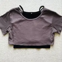 GUキッズ　クロップド丈Tシャツ Lサイズ　160㎝のサムネイル