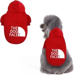 ワンちゃんおしゃれ❣️THE DOG FACE フード付き犬服 レッド 赤 XXLのサムネイル