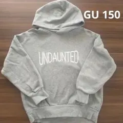 【美品】GU UNDAUNTED ロゴパーカー グレー オーバーサイズ 150