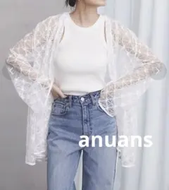 新品タグ付☆ anuans（アニュアンス） レースティアードギャザーガウン