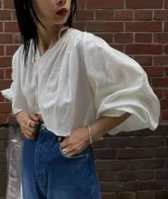 Ameri VINTAGE HAND PIN TUCK SMOCK BLOUSEのサムネイル