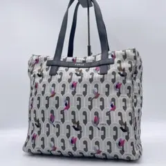 FURLA ディジット リバーシブル トートバッグ 総柄　A4　h506のサムネイル