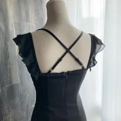 Rue de B 美品ワンピース ドレス 2way フリル フィッシュテール 黒