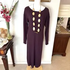 UNIQLO リブニット　Iラインワンピース　Sサイズ　ボルドー　ユニクロ