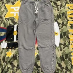 スウェットパンツ グレー レースアップデザイン