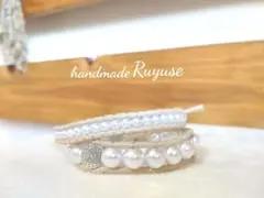 「ホワイトパール」2連ラップブレスレット