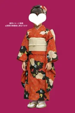アンティーク着物　七五三　着物　折り鶴　前櫛セット