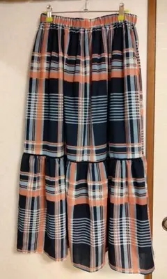 【ベルメゾン】チェック柄ロングスカート Lサイズ