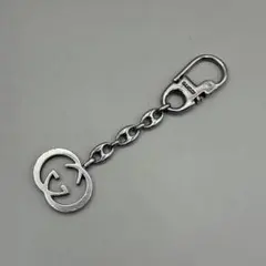 Gucci GG logo silver color keychain