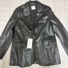 Bershka ブラック レザージャケット S 合皮