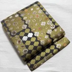 m497 宝尽くし　唐織　金彩　六通　正絹　袋帯