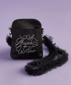 Maison de FLEUR ブラックショルダーバッグ