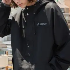GERRY ジェリー 別注 撥水 ラバーロゴ マウンテンパーカー ブラック M