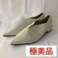 【極美品】ソフトポインテッド レースアップ シューズ 37 アイボリー