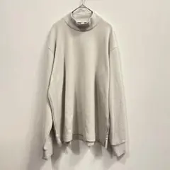 ユニクロ モックネック 長袖ニット アイボリー メンズ Ｌ