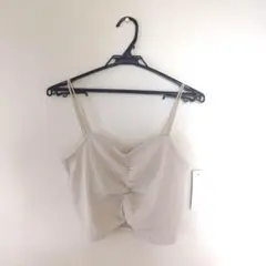GU　リブフロントギャザー キャミソール　L