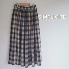 SIMPLICITE チェック柄 フレアスカートM～L